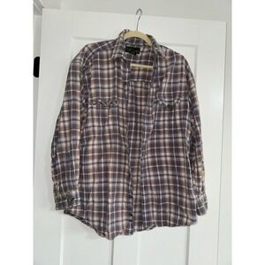 Vintage Brown and Mauve 100% Cotton Button down Flannel